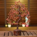 Natural Red  Jasper Crystal Tree with wire Warped Gemstone