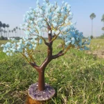 Blue Onyx Gemstone Crystal Tree - Chakra Reiki Bonsai Home Decor Feng Shui