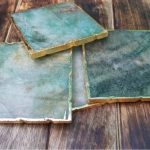 Natural Green Aventurine Coasters - Set of 4 Handcrafted Coasters with Rose Gold, Silver, or Gold Plated Edges