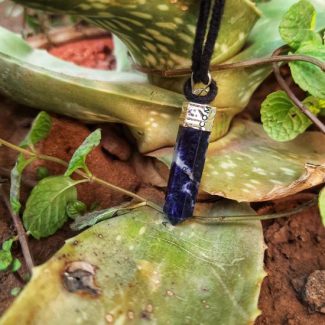Sodalite Point Pendant with Silver Chain