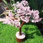 Rose Quartz Tree of Life 10-12 Inch Healing Crystal Silver Wire Decor Gift Metal