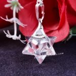 Clear Quartz Merkaba Star Pendant Necklace