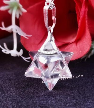 Clear Quartz Merkaba Star Pendant Necklace