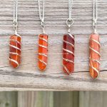 Carnelian Wire-Wrapped Point Pendant