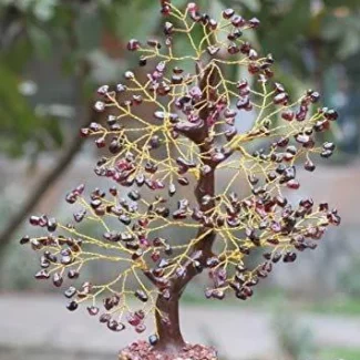 Garnet Gemstone Crystal Tree - Chakra Reiki Bonsai Home Decor Feng Shui