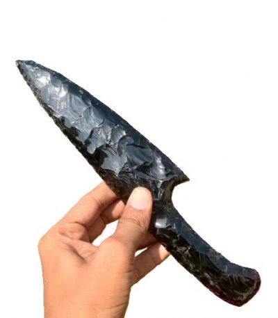 Black Obsidian Athame Knife | Handmade Obsidian Sword | Crystal Dagger
