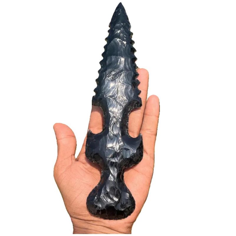 10 Large Balck Obsidian Knife Hand Knapped Crystals Knife