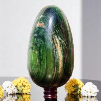 Green Nephrite Jade Crystal Egg