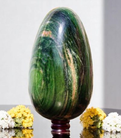Green Nephrite Jade Crystal Egg