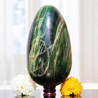 Green Nephrite Jade Crystal Egg