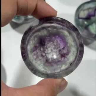 Set of 2 Natural Fluorite Crystal Bowls