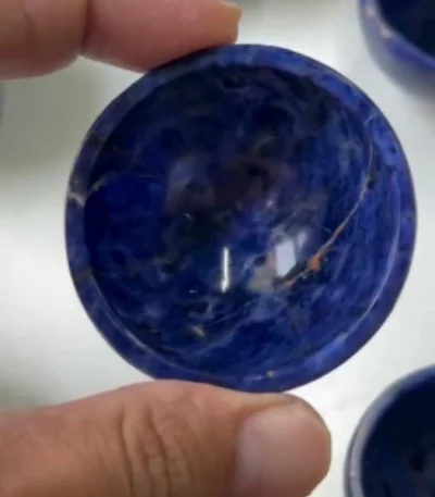 Set of 2 Natural Sodalite Crystal Bowls