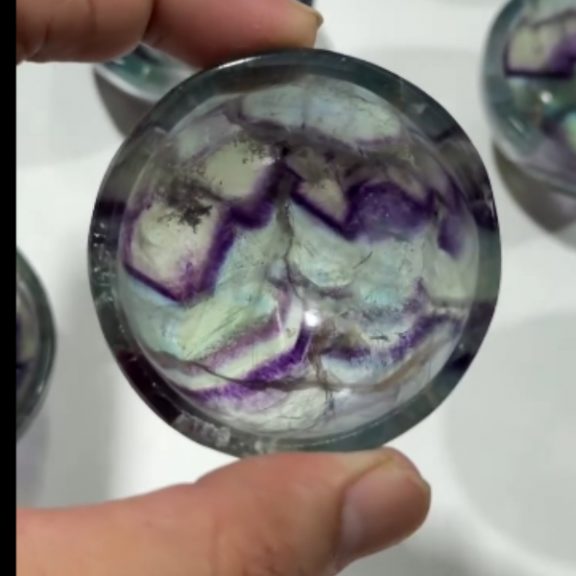 Set of 2 Natural Fluorite Crystal Bowls