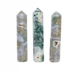 Druzy Green Moss Agate Tower Crystal