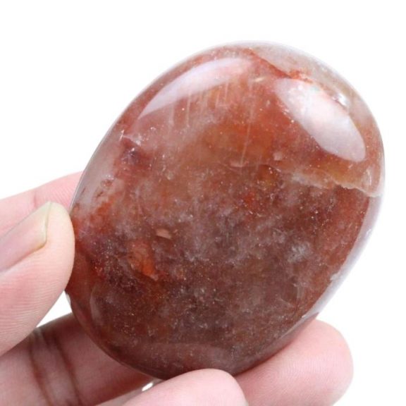 Red Hematoid Quartz Palm Stone