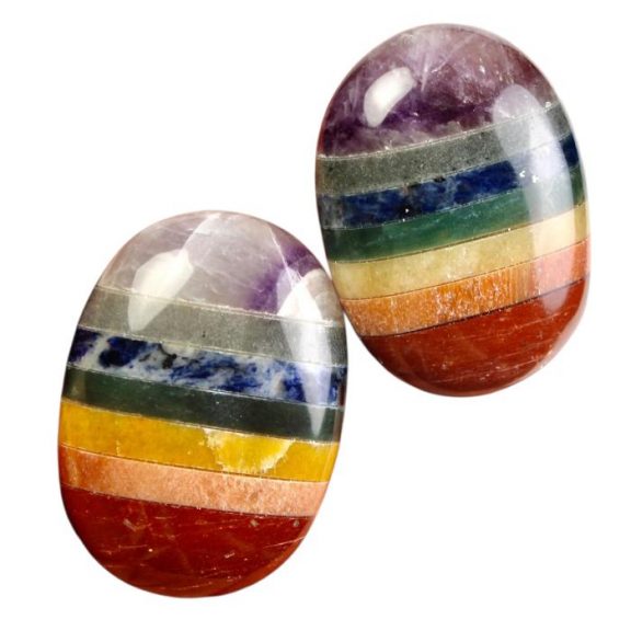 Seven Chakra Palm Stone