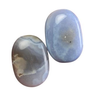 Blue Lace Agate Palm Stone