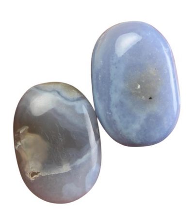 Blue Lace Agate Palm Stone