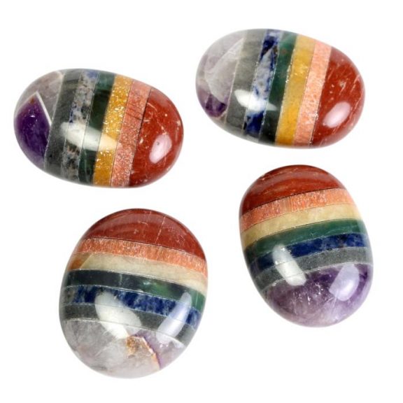 Seven Chakra Palm Stone