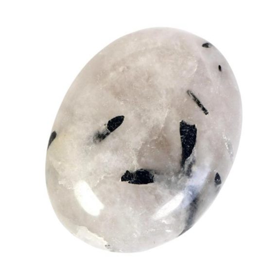 Black Rutile Quartz Palm Stone