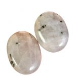 Black Rutile Quartz Palm Stone