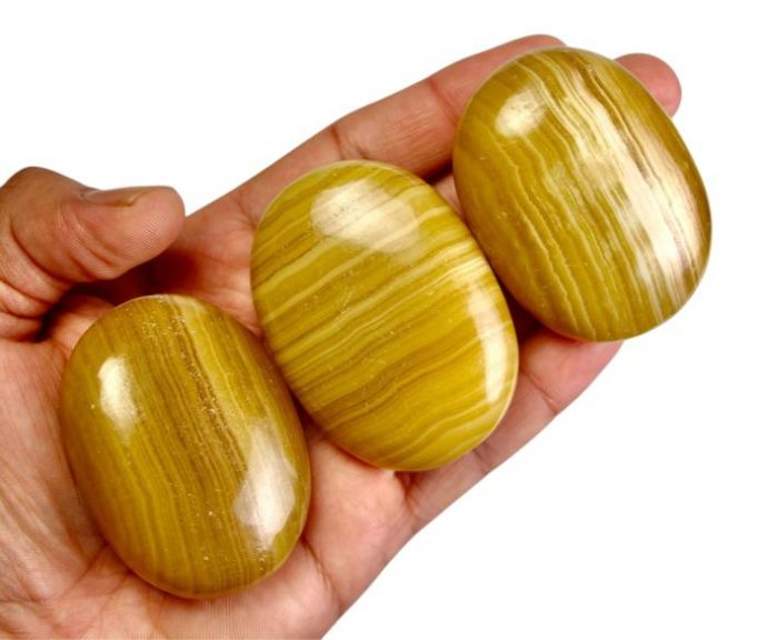 Orange Calcite Palm Stone