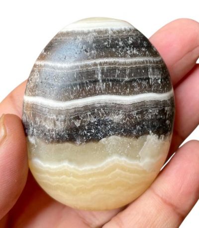 Zebra Calcite Palm Stone