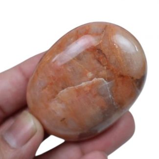 Peach Moonstone Palm Stone