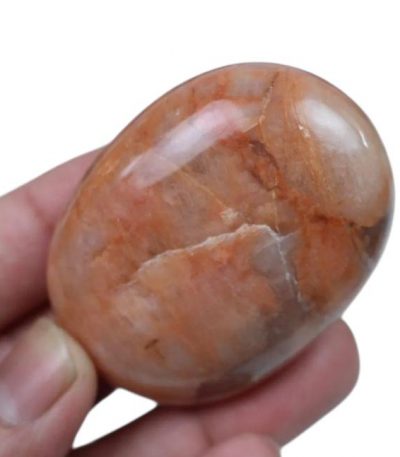 Peach Moonstone Palm Stone