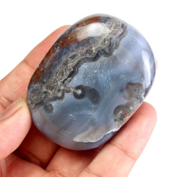 Grey Agate Palm Stone