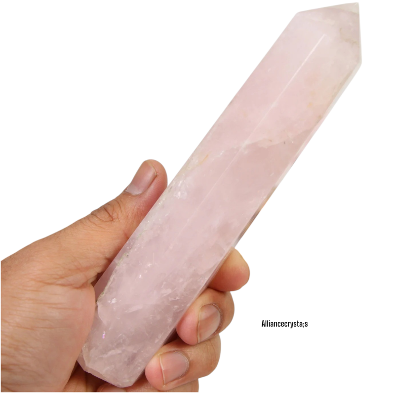 6 Inch Natural Rose Quartz Crystal Point
