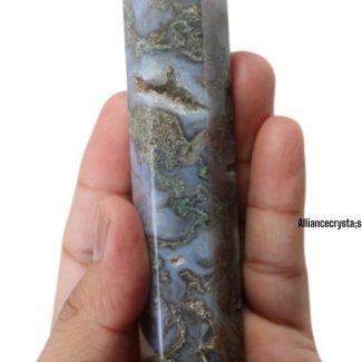 Magical Green Crystal Tower Healing Stone