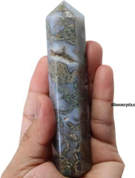 Magical Green Crystal Tower Healing Stone