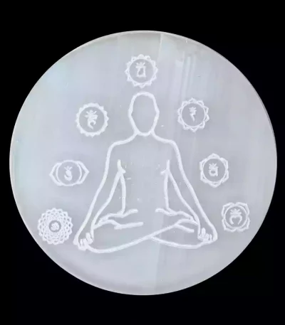 Buddha Selenite Crystal Charging Plate