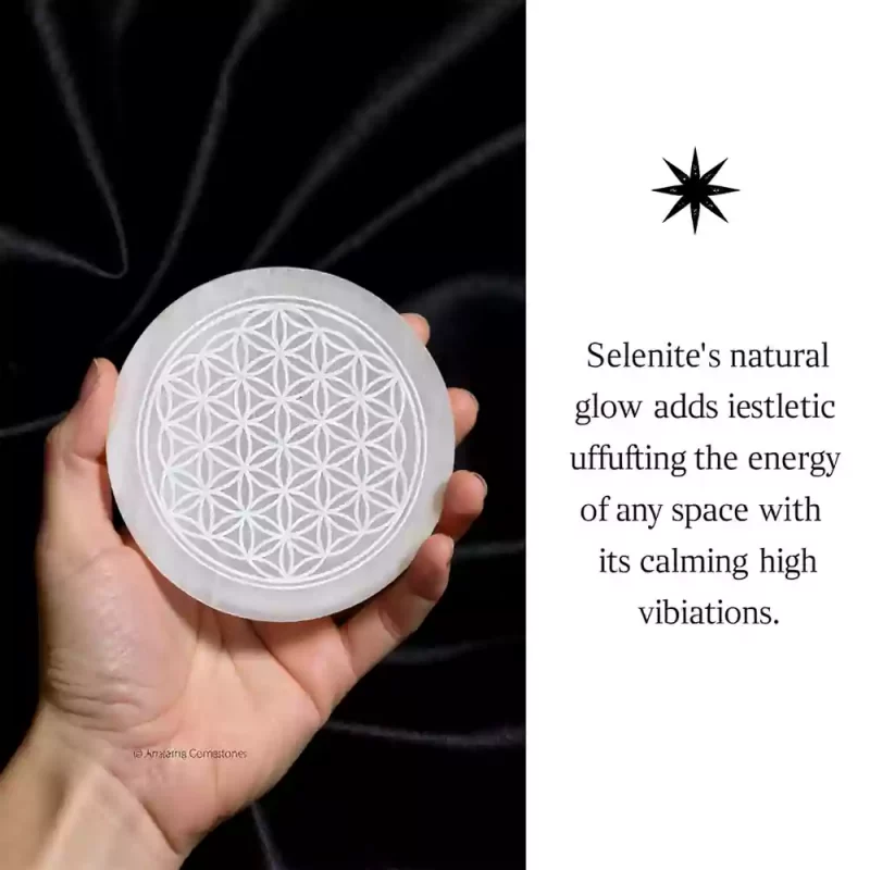 Flower of life selenite plate1