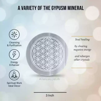 Flower of life selenite plate1