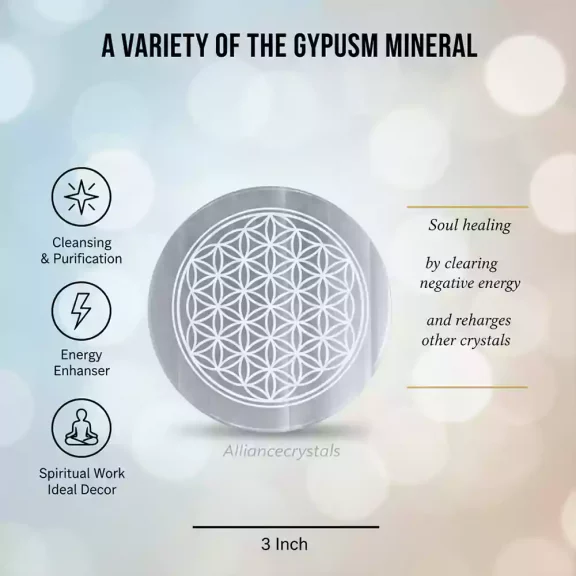 Flower of life selenite plate1