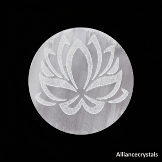 Lotus Flower of Life Selenite Crystal Charging Plate