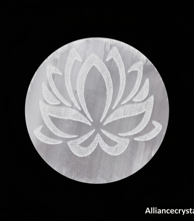 Lotus Flower of Life Selenite Crystal Charging Plate