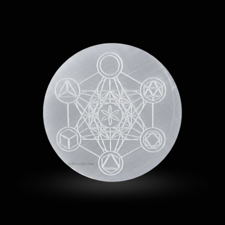Metatron (Platonic Solid) Selenite Crystal Charging Plate for crystals