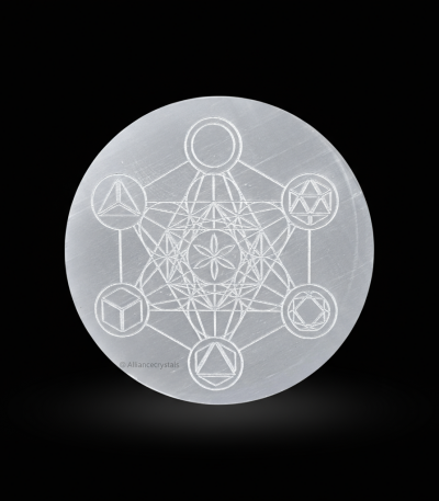 Metatron (Platonic Solid) Selenite Crystal Charging Plate for crystals