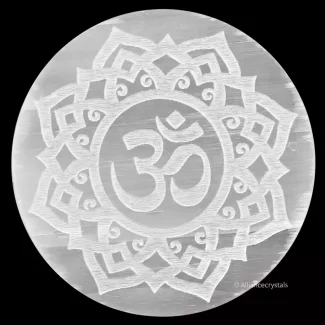 OM Selenite Crystal Charging Plate