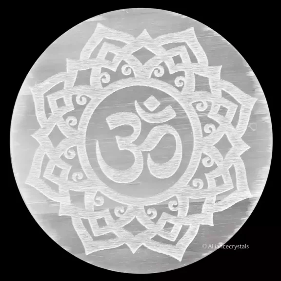 OM Selenite Crystal Charging Plate