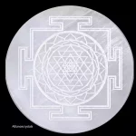 Sri Yantra Selenite Crystal Charging Plate