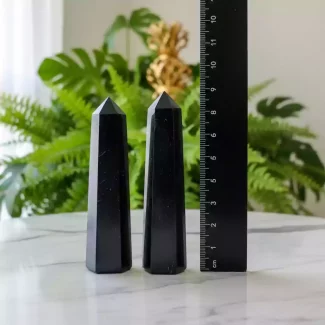 Shungite Tower Obelisk for EMF Protection, Healing, and Grounding