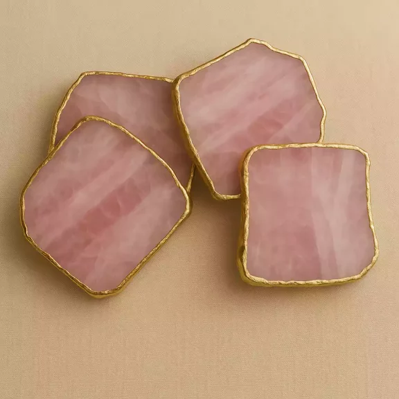 Natural Rose Quartz Coaster
