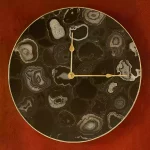 Black Agate Large Wall Clock - Luxury Natural Stone Wall Decor