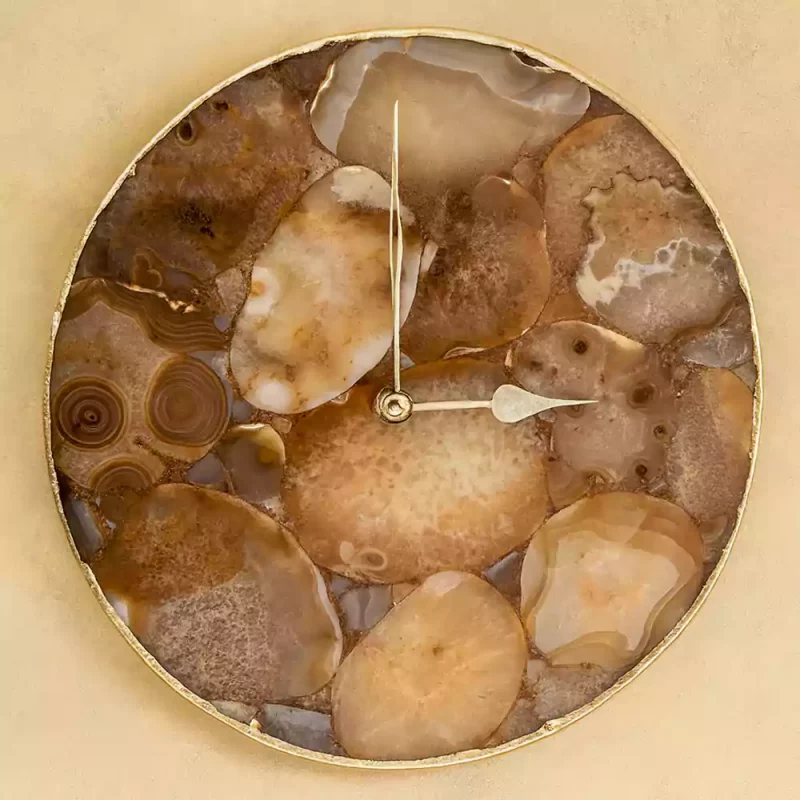 Brown agate clock