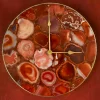 Red Agate Large Wall Clock - Luxury Natural Stone Wall Decor