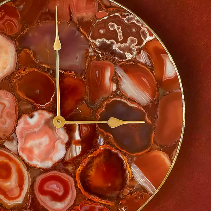 Red agate clock